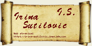 Irina Šutilović vizit kartica